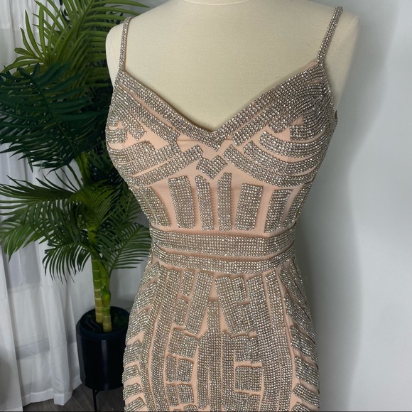 Diamond Nude Prom Dress - Picture 4 of 13